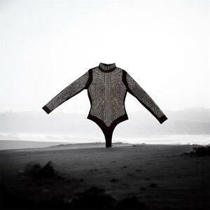 Black Rhinestone Embellished Long Sleeve Top